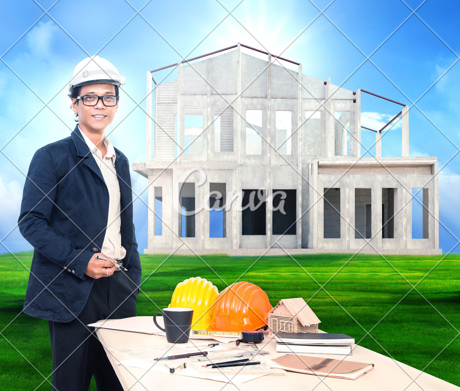 男人人體工程師肖像建筑結構身體部位居住區房屋建設信心攝影
